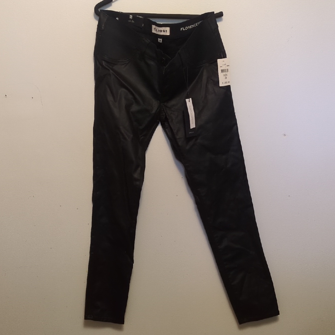 Dl1961 Florence Maternity Black Leatherette Pants